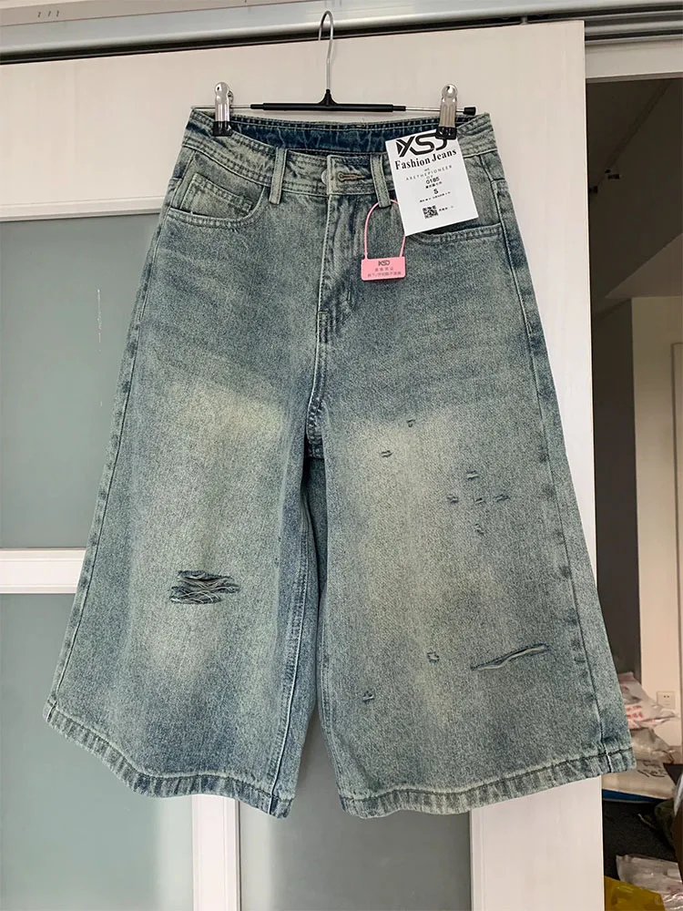 Loose Fit Wide Leg Seven-Foot Jeans Women's Spring Autumn Thin Retro Loose Drapey Wide Leg Mid-Pants Big Size plus Size
Loose Fit Wide Leg Seven-Foot Jeans Women's Spring Autumn Thin Retro Loose Drapey Wide Leg Mid-Pants Big Size plus Size