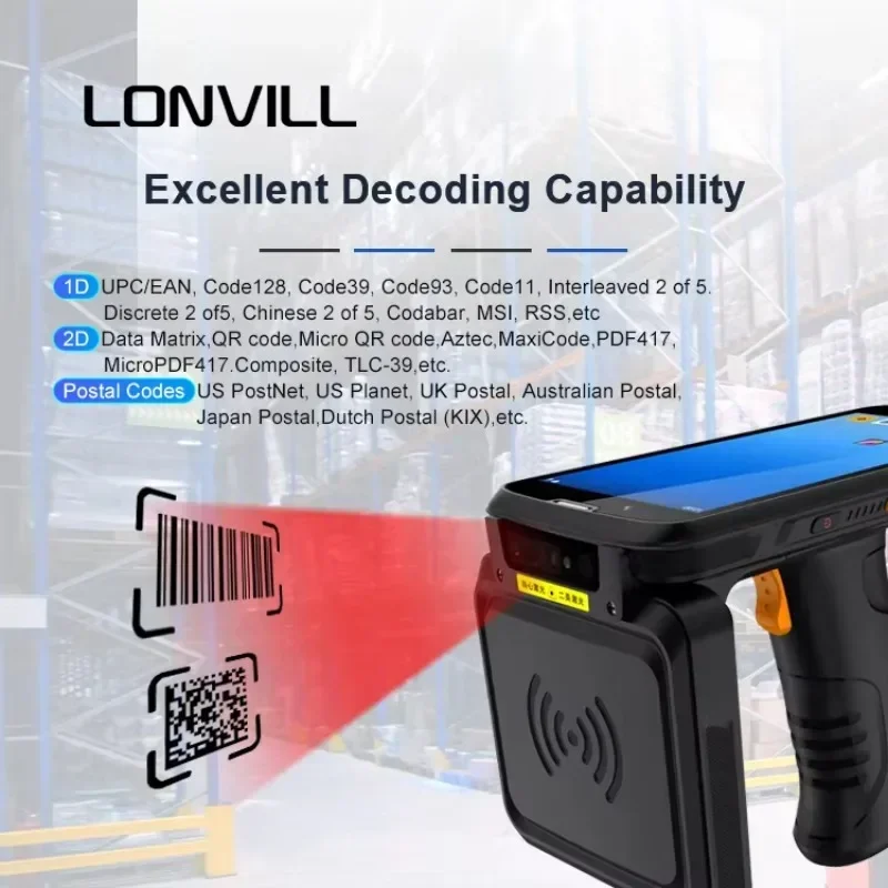 2026OEM Long Range RFID Reader Android 12 Handheld 5G 2D Barcode Scanner UHF RFID Industrial Rugged PDA
2026OEM Long Range RFID Reader Android 12 Handheld 5G 2D Barcode Scanner UHF RFID Industrial Rugged PDA