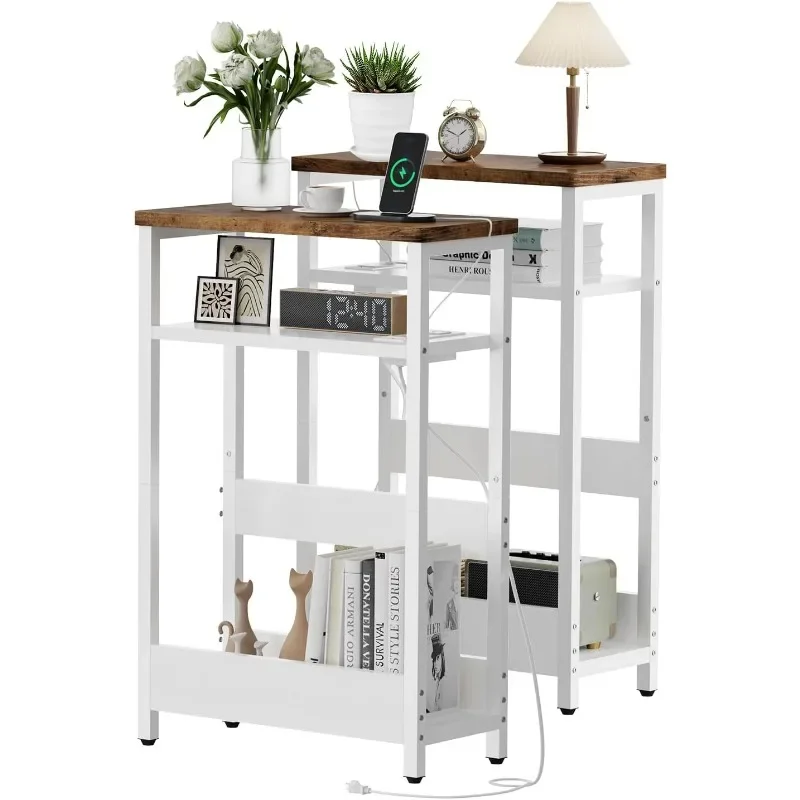 Narrow Side Table Set of 2, with Charging Station, End Table for Small Spaces, Nightstand with 2 USB Ports and 2 Outlet
Narrow Side Table Set of 2, with Charging Station, End Table for Small Spaces, Nightstand with 2 USB Ports and 2 Outlet