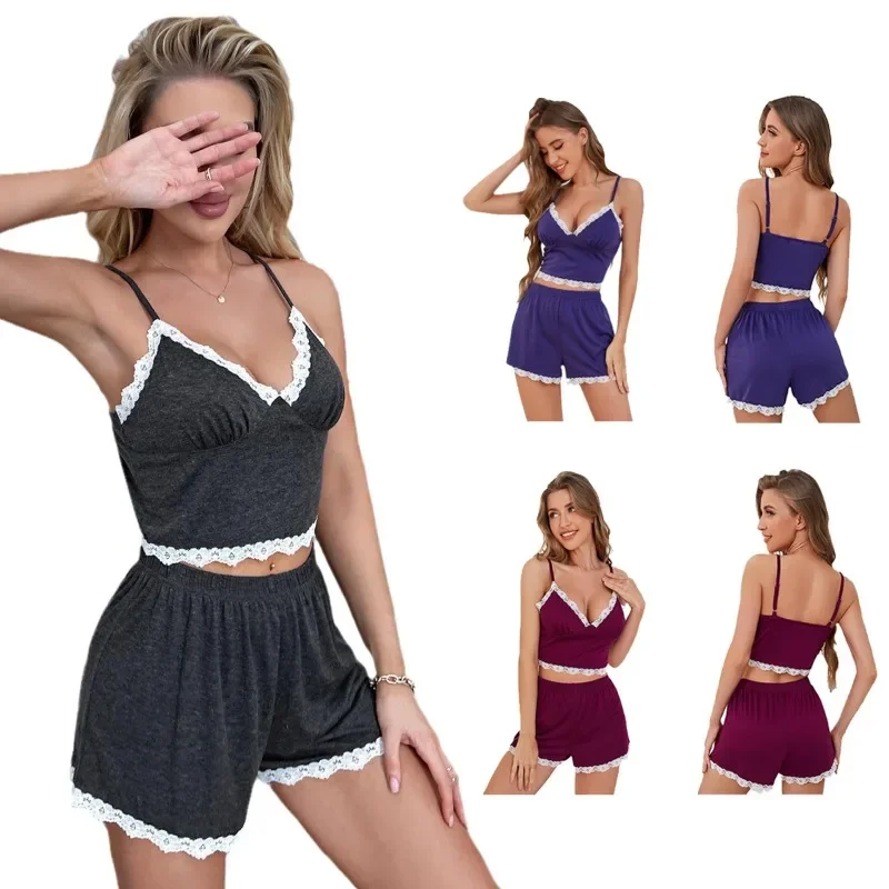 Pajama Pants Set Women's Clothing Homewear Summer Suspenders Lace Comfort Casual Stylish Simple Breathable Loose Fit Large Size
Pajama Pants Set Women's Clothing Homewear Summer Suspenders Lace Comfort Casual Stylish Simple Breathable Loose Fit Large Size
