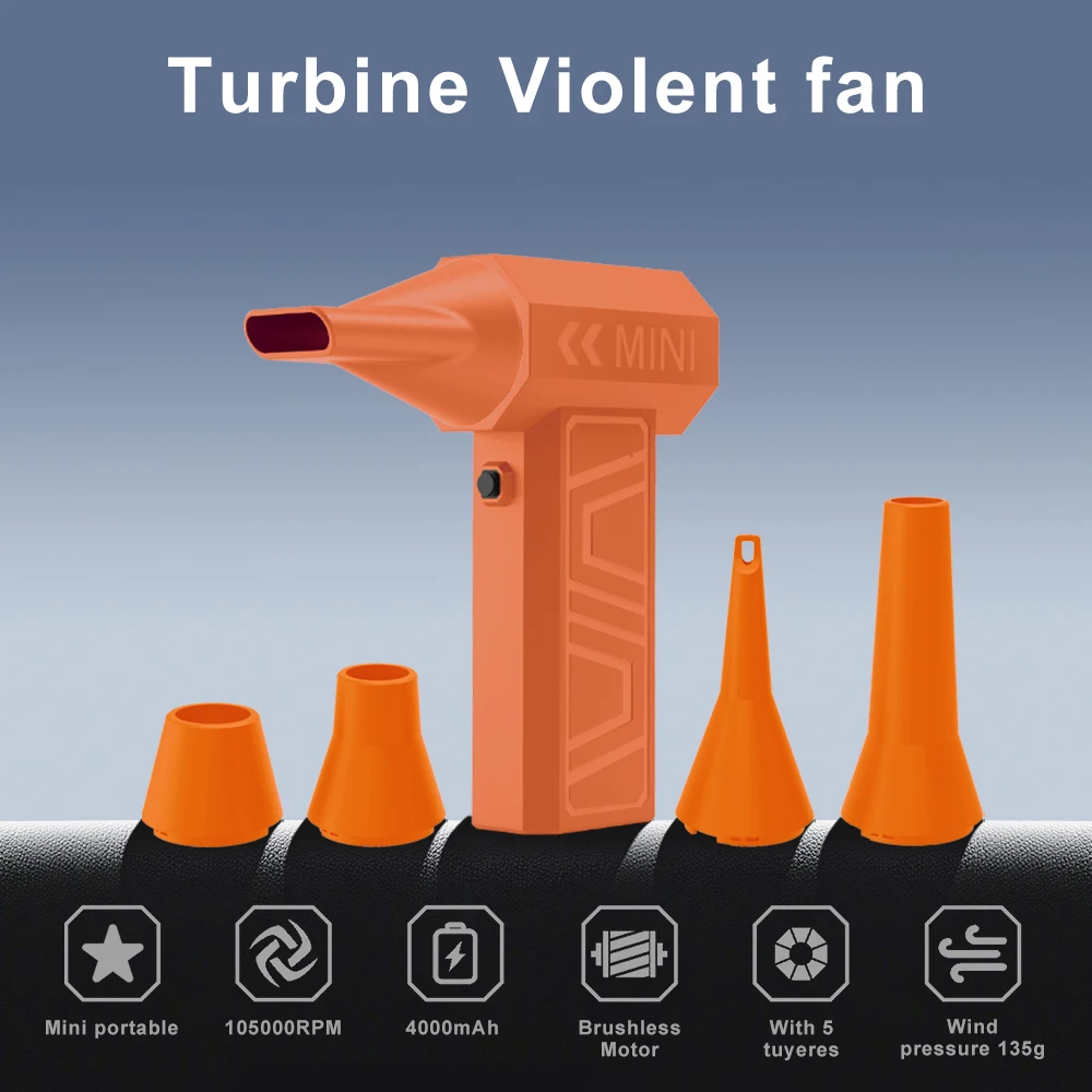 105000RPM X3S Electric Air Duster Type C Charging Cleaning Blower Tool 4 Gears Adjustable Turbo Jet Fan For Car Snow Blowing
105000RPM X3S Electric Air Duster Type C Charging Cleaning Blower Tool 4 Gears Adjustable Turbo Jet Fan For Car Snow Blowing