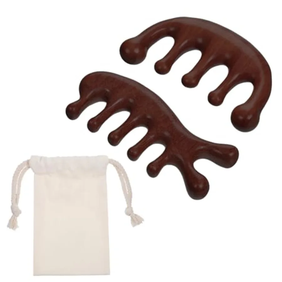 2 PCS Massager Comb, Sandalwood Wooden Scalp Comb Portable Gua Sha Combs Wide Tooth Scalps Massager Combs with 1 PCS Storage Ba
2 PCS Massager Comb, Sandalwood Wooden Scalp Comb Portable Gua Sha Combs Wide Tooth Scalps Massager Combs with 1 PCS Storage Ba