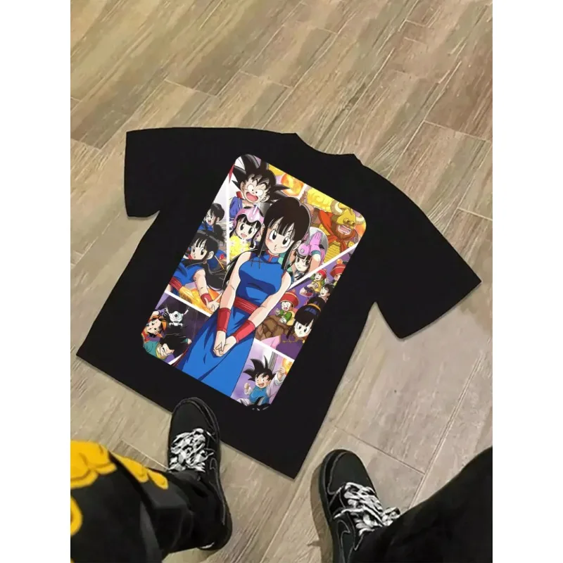 Лето 2029, уличная модная хлопковая футболка с рисунком Dragon Ball, мужская и женская повседневная футболка с принтом чиби 
Лето 2029, уличная модная хлопковая футболка с рисунком Dragon Ball, мужская и женская повседневная футболка с принтом чиби