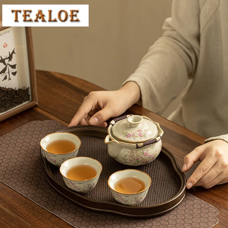 Ru Kiln Hand Grasping Pot Creative Peach Blossom Tea Set Kit With Begonia Plate Retro Tea Ceremony Set Pot And Cup Teaware Gift
Ru Kiln Hand Grasping Pot Creative Peach Blossom Tea Set Kit With Begonia Plate Retro Tea Ceremony Set Pot And Cup Teaware Gift