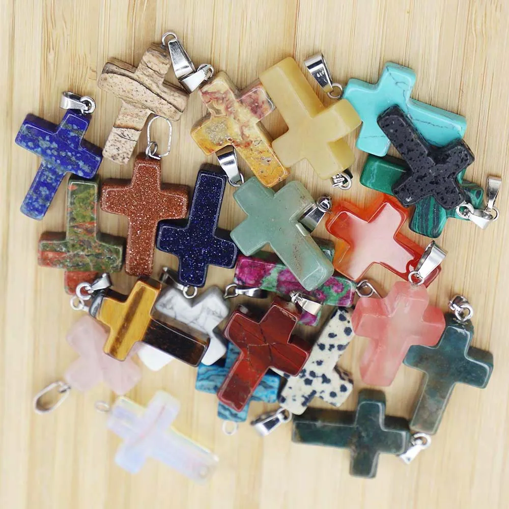 18x25mm Natural Multi-color Agate Crystal Personality Cross Necklace Pendant Fashion DIY Earring Accessories Wholesale 15Pcs/Lot
18x25mm Natural Multi-color Agate Crystal Personality Cross Necklace Pendant Fashion DIY Earring Accessories Wholesale 15Pcs/Lot