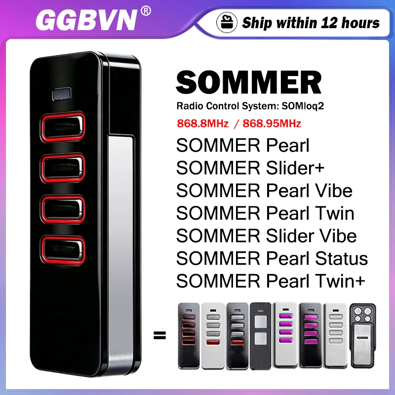For SOMMER Pearl Slider Vibe Twin Status 4018V000 4018V003 S10779-00001 4019V000 4019V001 Garage / Gate Remote Control 868.8MHz
For SOMMER Pearl Slider Vibe Twin Status 4018V000 4018V003 S10779-00001 4019V000 4019V001 Garage / Gate Remote Control 868.8MHz