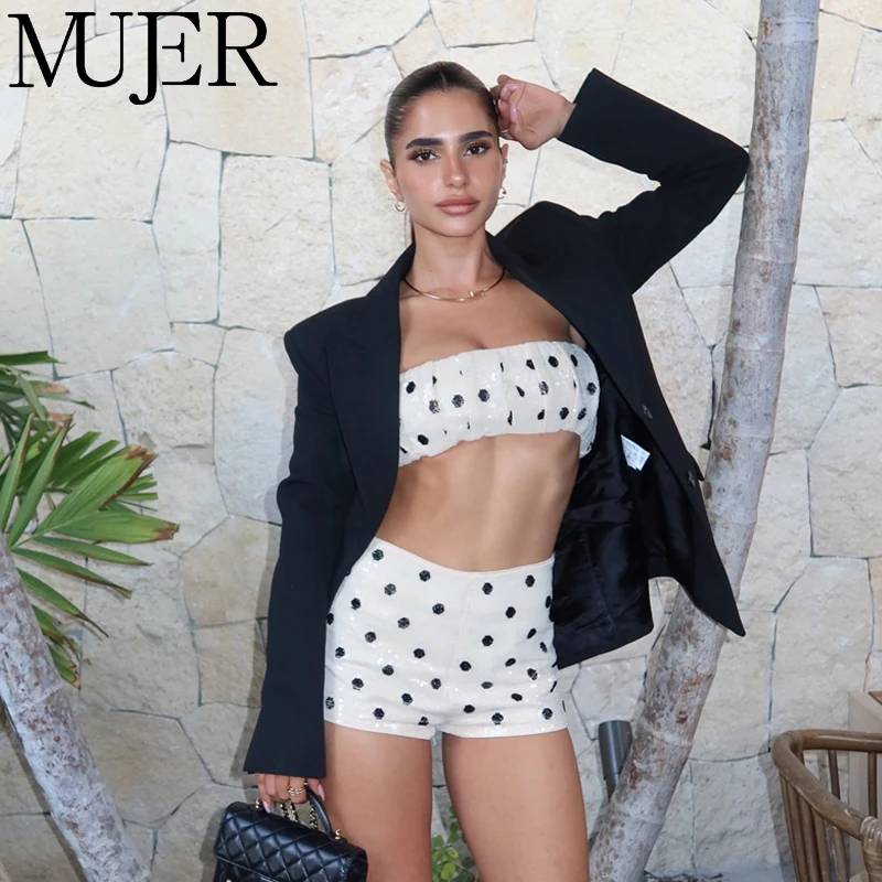 MUJER Women's Polka Dot Shorts Suits Set Of 2 Pieces For Women Casual Mini Shorts Women's Evening Corset Vacation Outfits Women
MUJER Women's Polka Dot Shorts Suits Set Of 2 Pieces For Women Casual Mini Shorts Women's Evening Corset Vacation Outfits Women