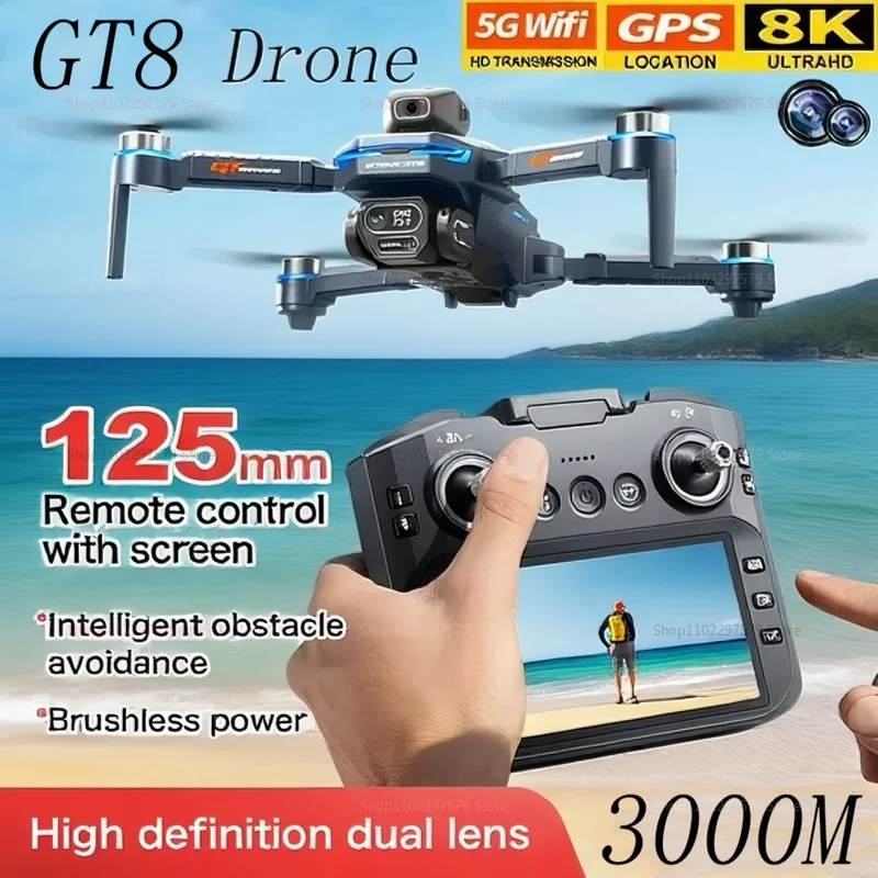 2025 NEW GT8 Drone 8K Professional Dual Camera GPS FPV Brushless Motor Optical Flow Hovering Folding Quadcopter RC Dron Toy Gift
2025 NEW GT8 Drone 8K Professional Dual Camera GPS FPV Brushless Motor Optical Flow Hovering Folding Quadcopter RC Dron Toy Gift