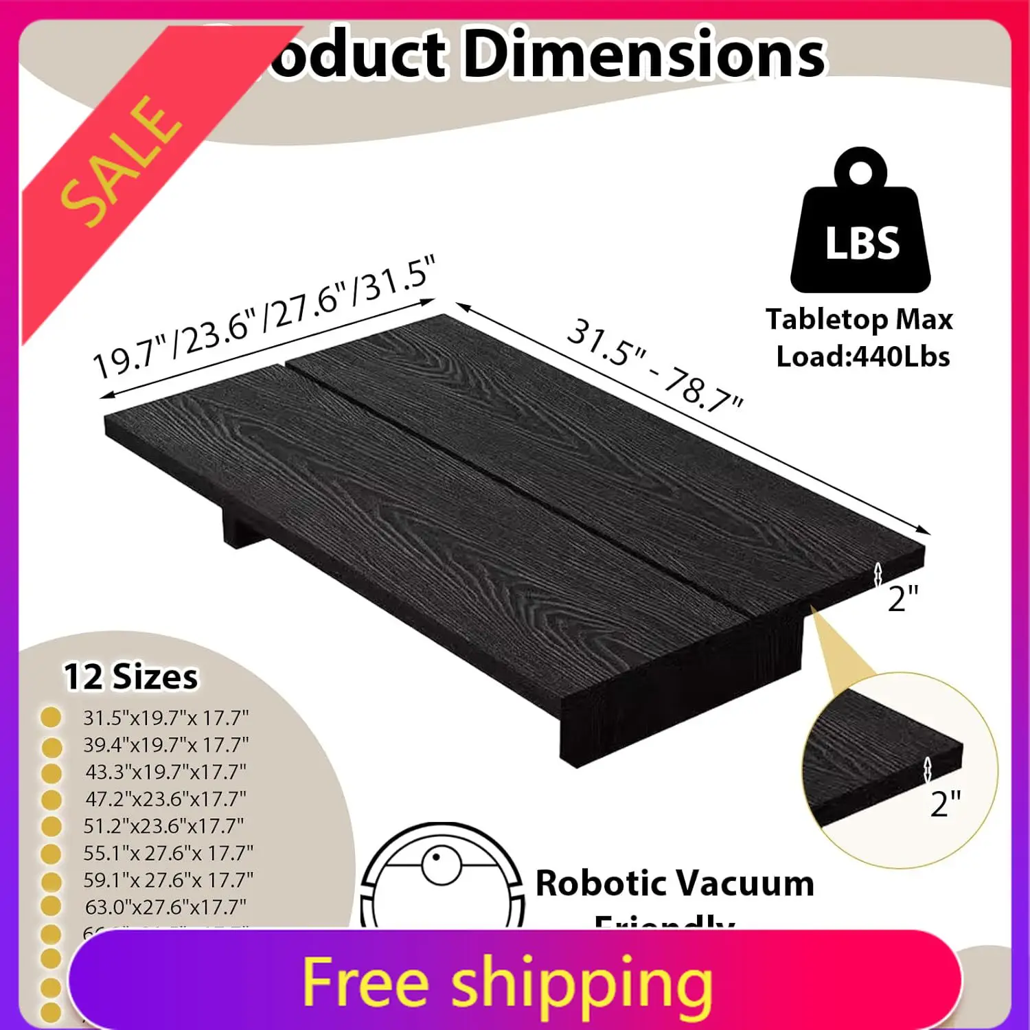 Solid Wood Coffee Table, Large Rustic Rectangle Center Table, 2" Thick Tabletop, Farmhouse Coffee Tables for Living Room, Office
Solid Wood Coffee Table, Large Rustic Rectangle Center Table, 2" Thick Tabletop, Farmhouse Coffee Tables for Living Room, Office
