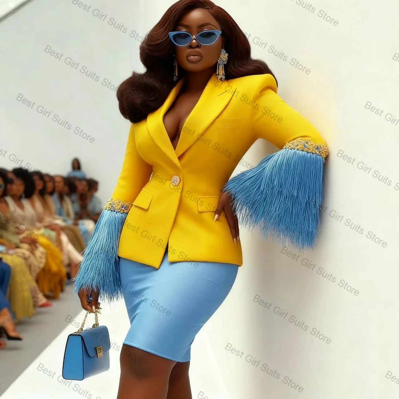 Feather Women Suit Set 2 Piece Blazer+Short Prom Dress Yellow Blue Formal Business Office Lady Jacket Customized Wedding Coat
Feather Women Suit Set 2 Piece Blazer+Short Prom Dress Yellow Blue Formal Business Office Lady Jacket Customized Wedding Coat
