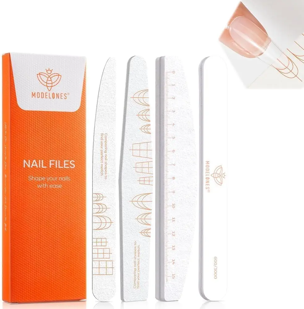 Набор пилок и буфетов для ногтей Modelones, 4 шт., двусторонние фигурные пилки-шлифовки с зернистостью 100/150/180 и 600/3000 для придания блеска ногтям
Набор пилок и буфетов для ногтей Modelones, 4 шт., двусторонние фигурные пилки-шлифовки с зернистостью 100/150/180 и 600/3000 для придания блеска ногтям