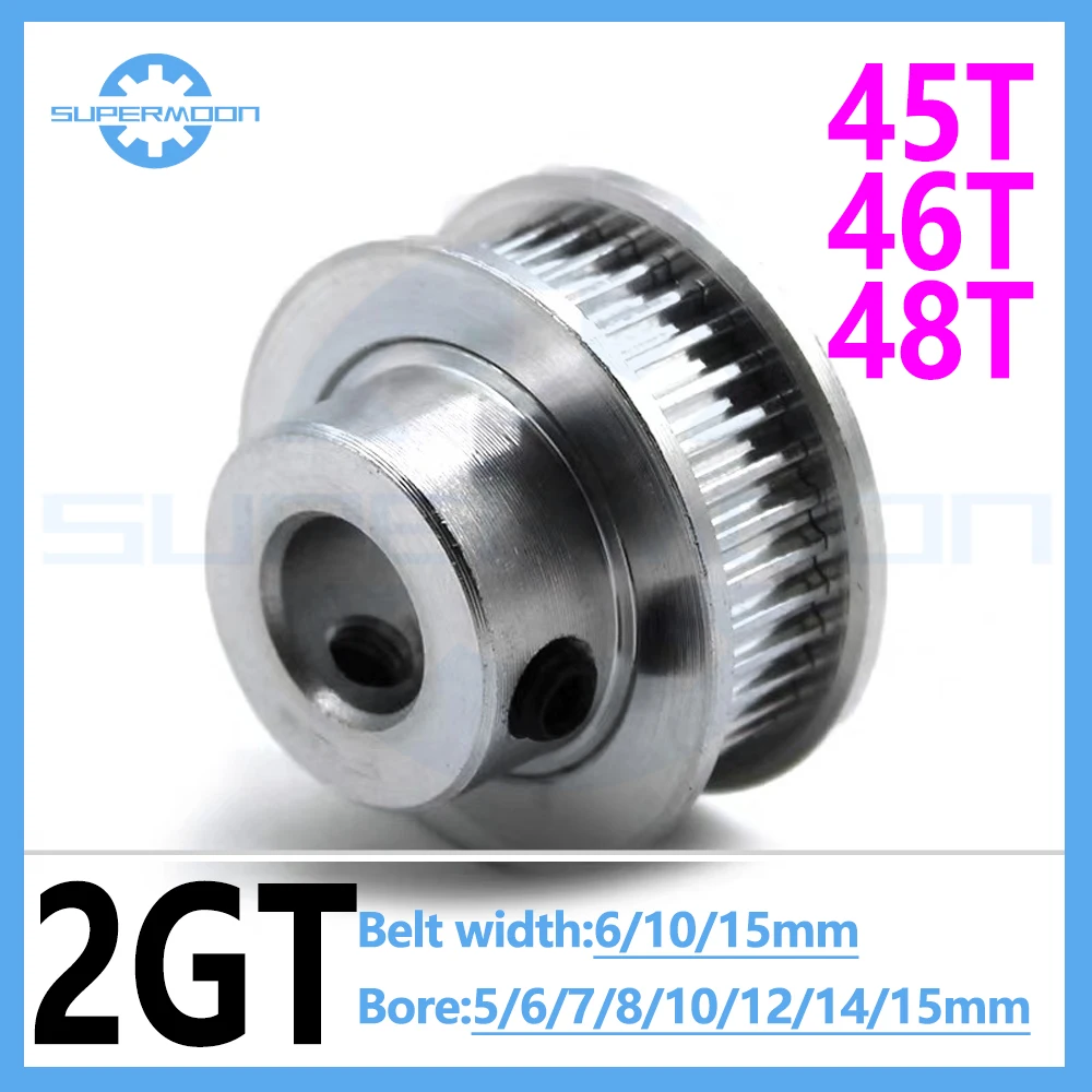 2GT Timing Pulley 45 46 48 Teeth BF-Type Bore 4/5/6/7/8/10/12/14mm Belt Width 6/10/15mm 2MGT Synchronous Small Backlash Wheel
2GT Timing Pulley 45 46 48 Teeth BF-Type Bore 4/5/6/7/8/10/12/14mm Belt Width 6/10/15mm 2MGT Synchronous Small Backlash Wheel