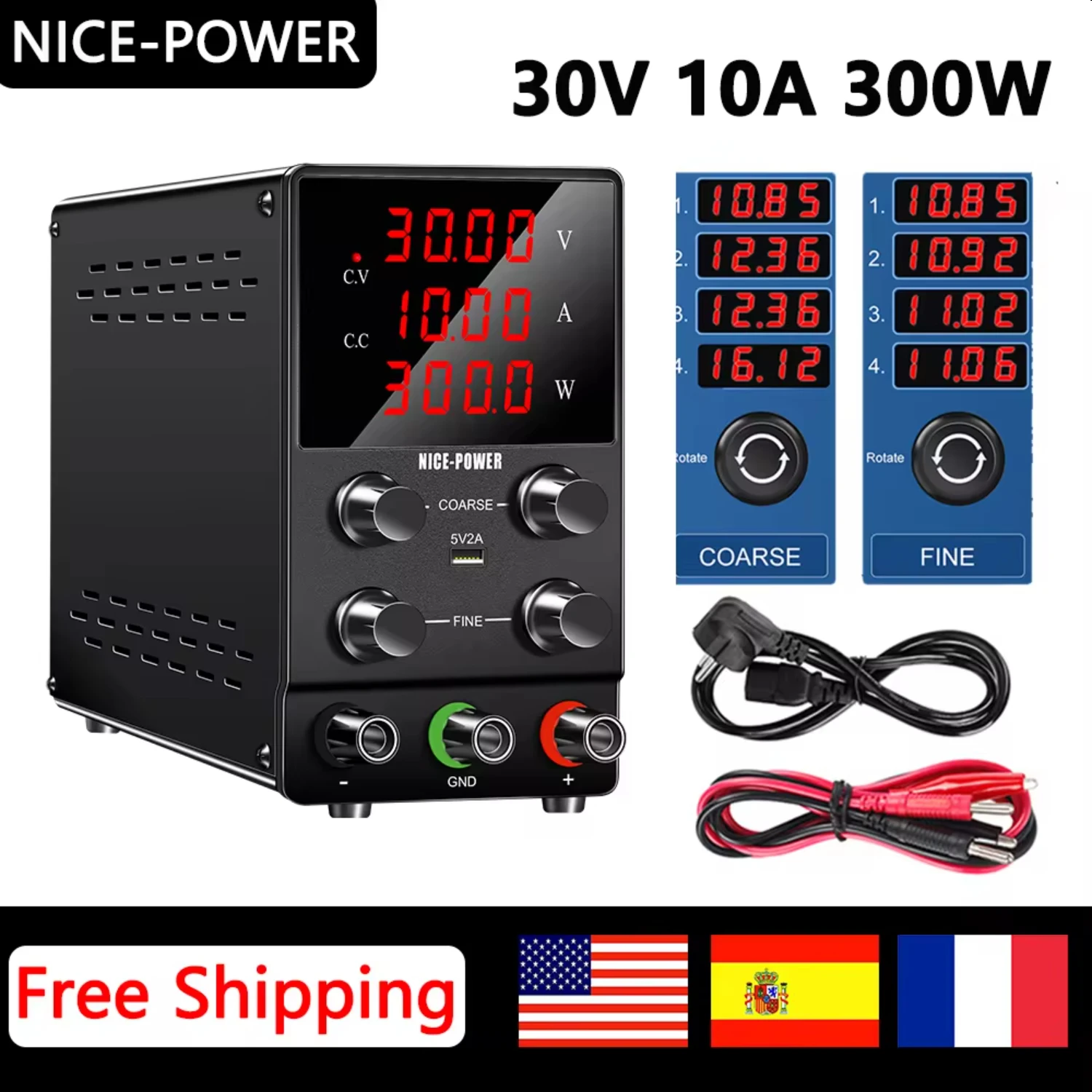30V 10A Bench Lab Regulator Power Supply Adjustable Voltage Regulator Stabilizer Switching Bench Source 220V/110V
30V 10A Bench Lab Regulator Power Supply Adjustable Voltage Regulator Stabilizer Switching Bench Source 220V/110V