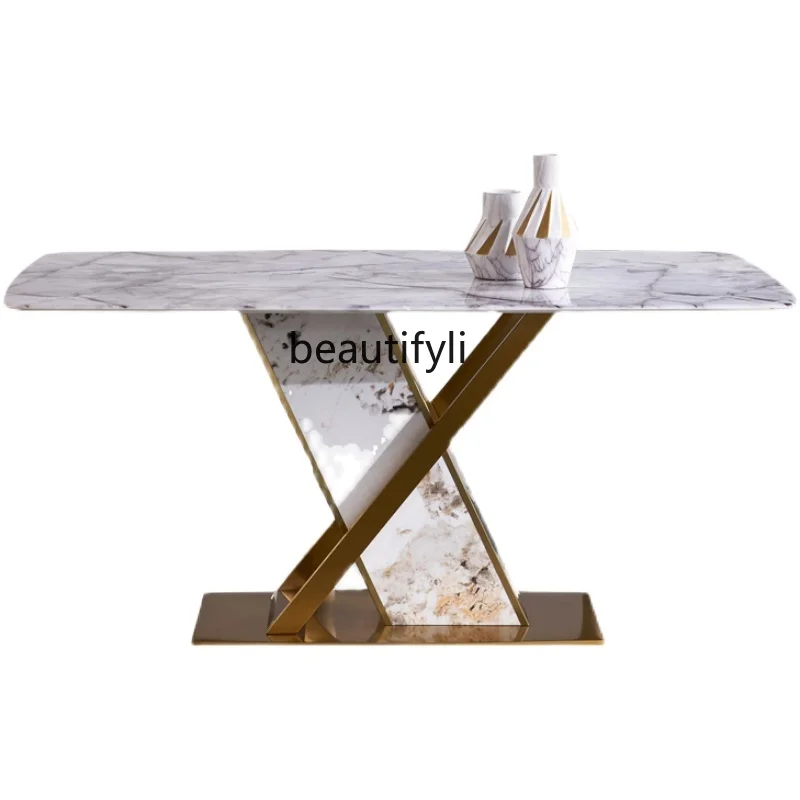 Italian Mild Luxury Marble Dining Tables and Chairs Set Modern Minimalist Color LCD Stone Rectangular Home furniture
Italian Mild Luxury Marble Dining Tables and Chairs Set Modern Minimalist Color LCD Stone Rectangular Home furniture