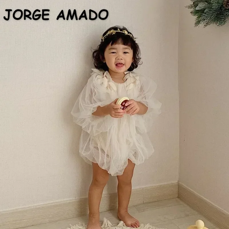 New Summer Baby Girl Bodysuit Mesh Gauze Solid Color Puff Sleeve Jumpsuit Birthday Party Princess Dress Toddler Clothing H020
New Summer Baby Girl Bodysuit Mesh Gauze Solid Color Puff Sleeve Jumpsuit Birthday Party Princess Dress Toddler Clothing H020