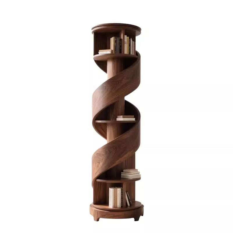 New Chinese-style North American black walnut spiral bookshelf, Song-style aesthetic special-shaped rotating bookshelf
New Chinese-style North American black walnut spiral bookshelf, Song-style aesthetic special-shaped rotating bookshelf