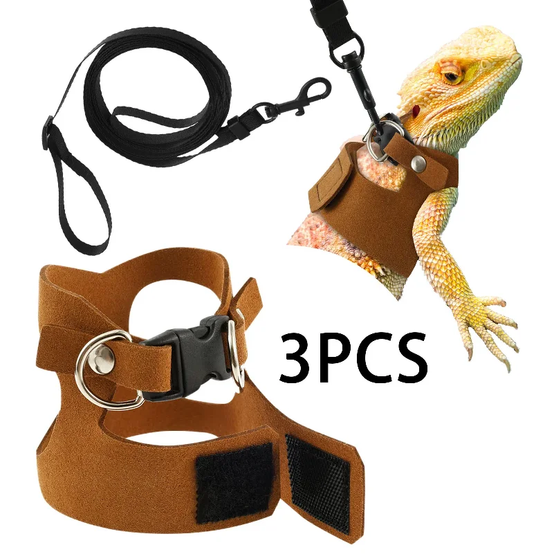 3Pcs Lizard Leash Harness Soft Adjustable Reptile Bearded Dragon Traction Rope Chameleon Amphibians Pet Harness Supplies
3Pcs Lizard Leash Harness Soft Adjustable Reptile Bearded Dragon Traction Rope Chameleon Amphibians Pet Harness Supplies