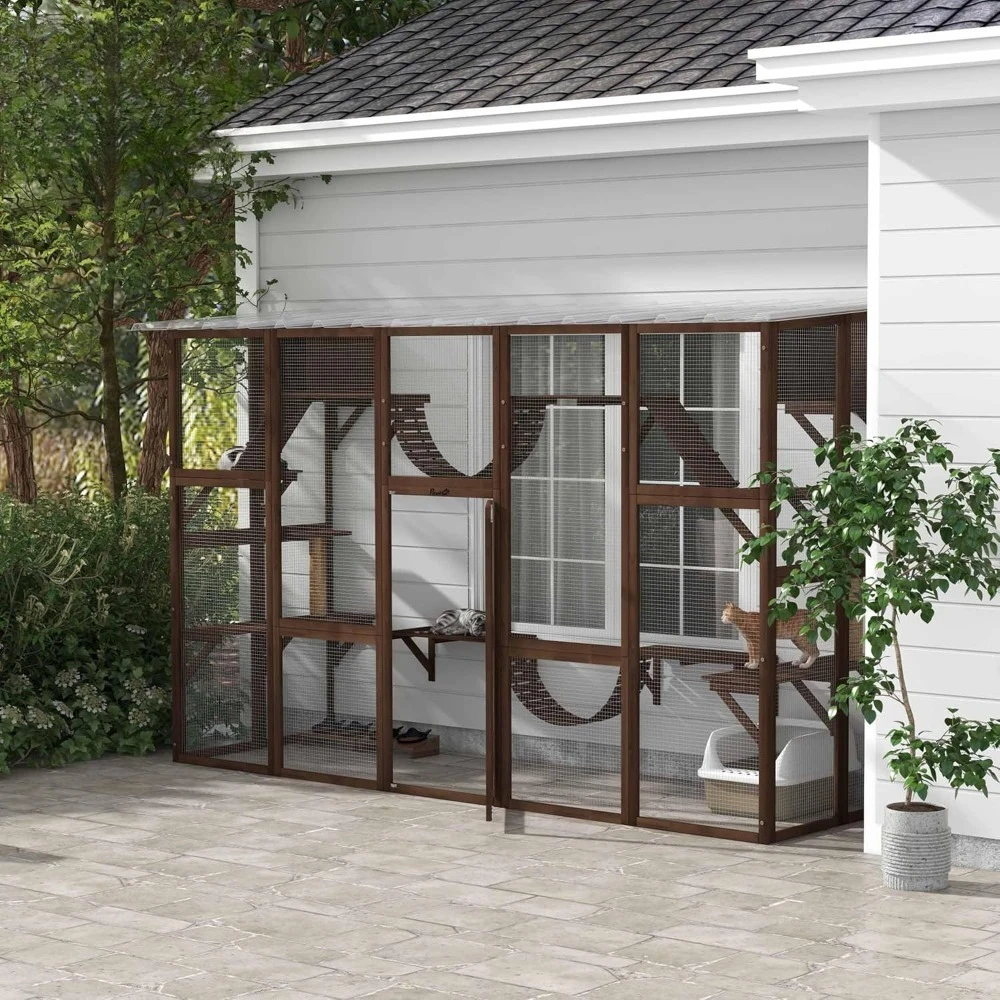 Catio Playground Cat Window Box Outside Enclosure, Outdoor Cat House with Weather Protection Roof, Outdoor Catio Kitty Enclosure
Catio Playground Cat Window Box Outside Enclosure, Outdoor Cat House with Weather Protection Roof, Outdoor Catio Kitty Enclosure