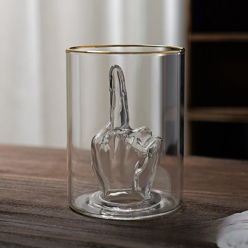 Funny 3D Middle Finger Inside Glass Cup Unique Novelty Whiskey Drink Cup Bar Party Daily Use Wine Glass
Funny 3D Middle Finger Inside Glass Cup Unique Novelty Whiskey Drink Cup Bar Party Daily Use Wine Glass