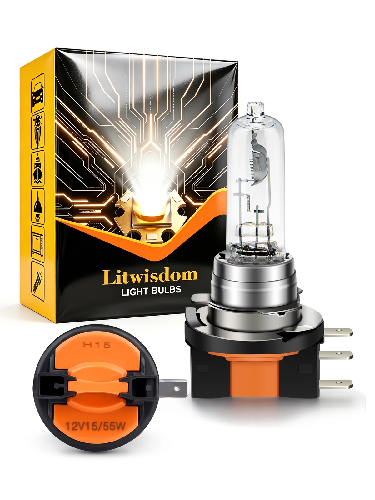 H15 12V 55W Halogen Headlight Bulb High Low Beam Warm White for Car Lamp Motorcycle Truck Replacement Auto Lighting 2Pcs
H15 12V 55W Halogen Headlight Bulb High Low Beam Warm White for Car Lamp Motorcycle Truck Replacement Auto Lighting 2Pcs