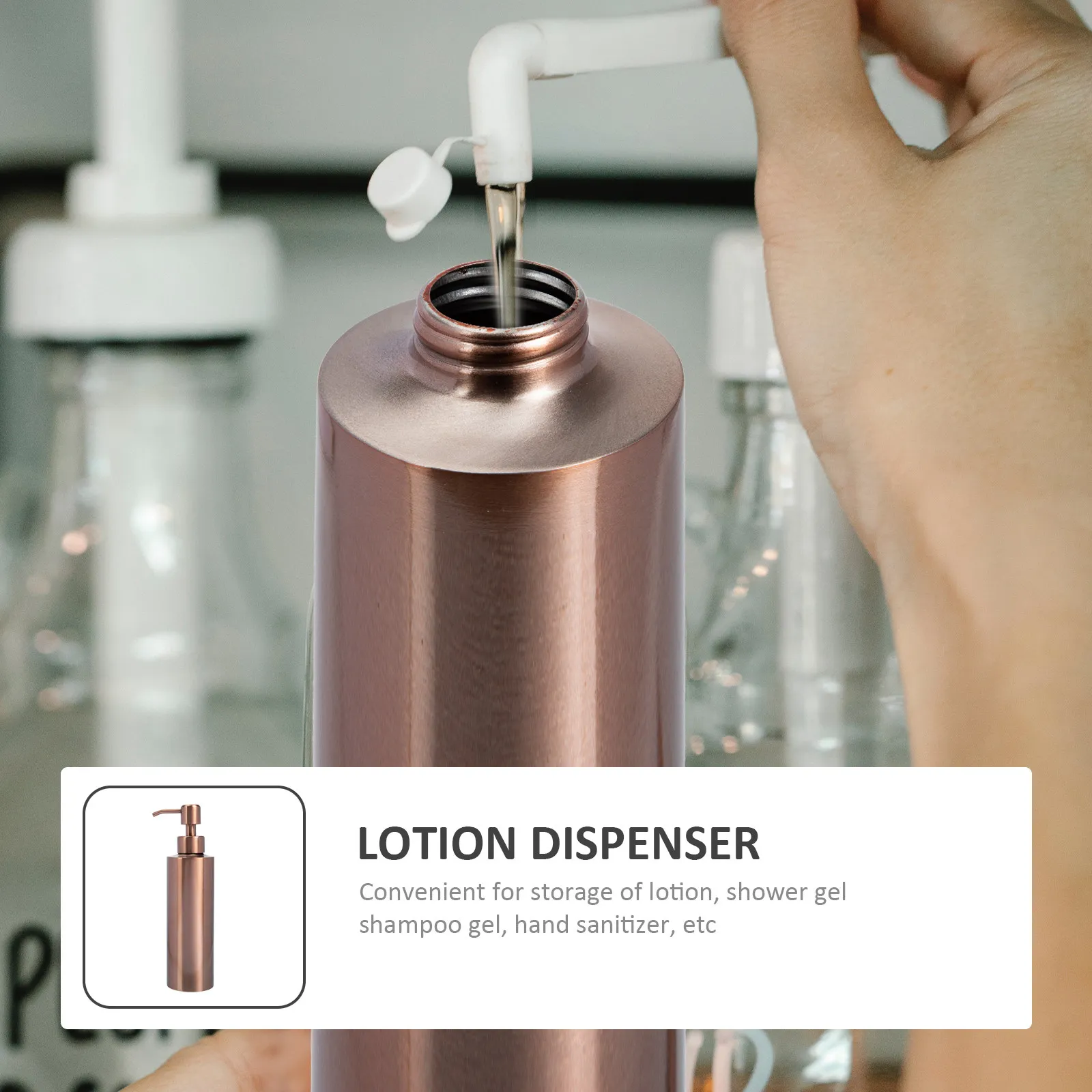304 Stainless Steel Lotion Dispenser Bottle Press Type Refillable Emulsion Soap Shampoo Shower Gel Container for Home Office
304 Stainless Steel Lotion Dispenser Bottle Press Type Refillable Emulsion Soap Shampoo Shower Gel Container for Home Office