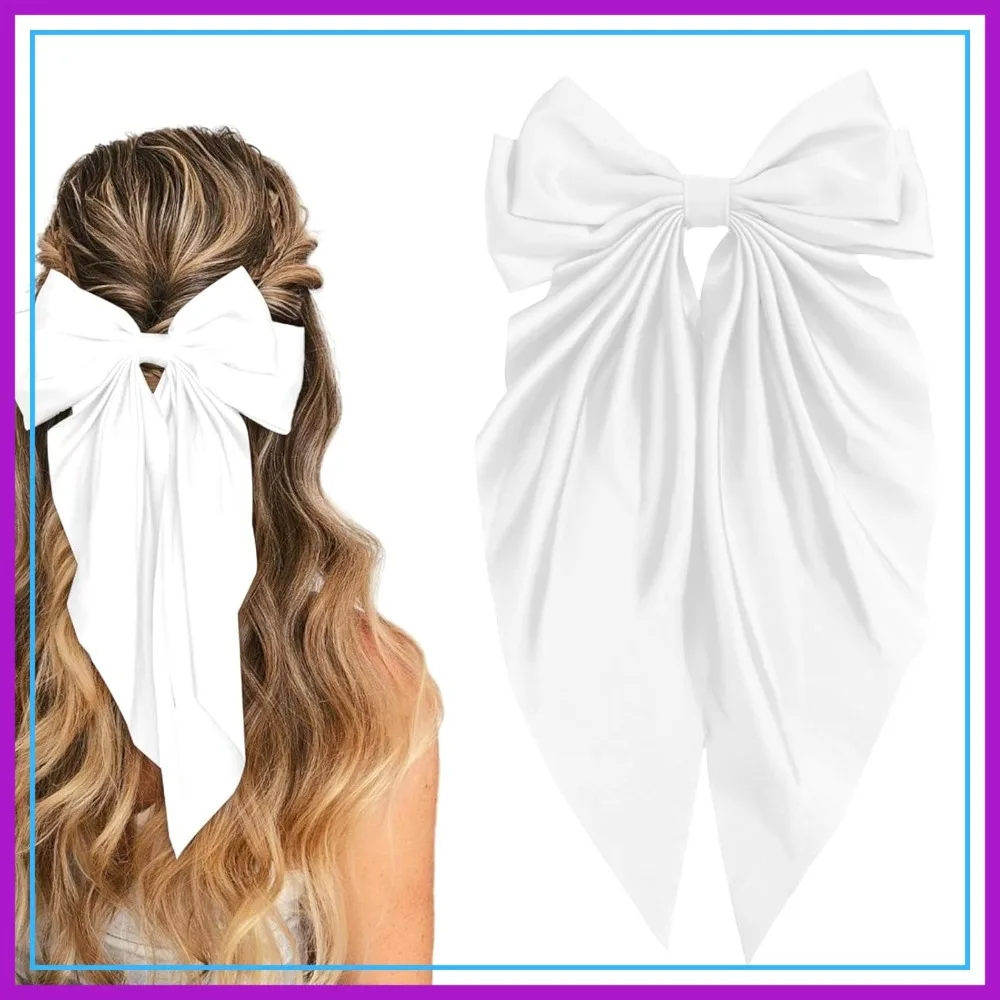 Oversized Satin Hair Clips for Women, Long Ribbon Bow Hair Accessories Gift
Oversized Satin Hair Clips for Women, Long Ribbon Bow Hair Accessories Gift