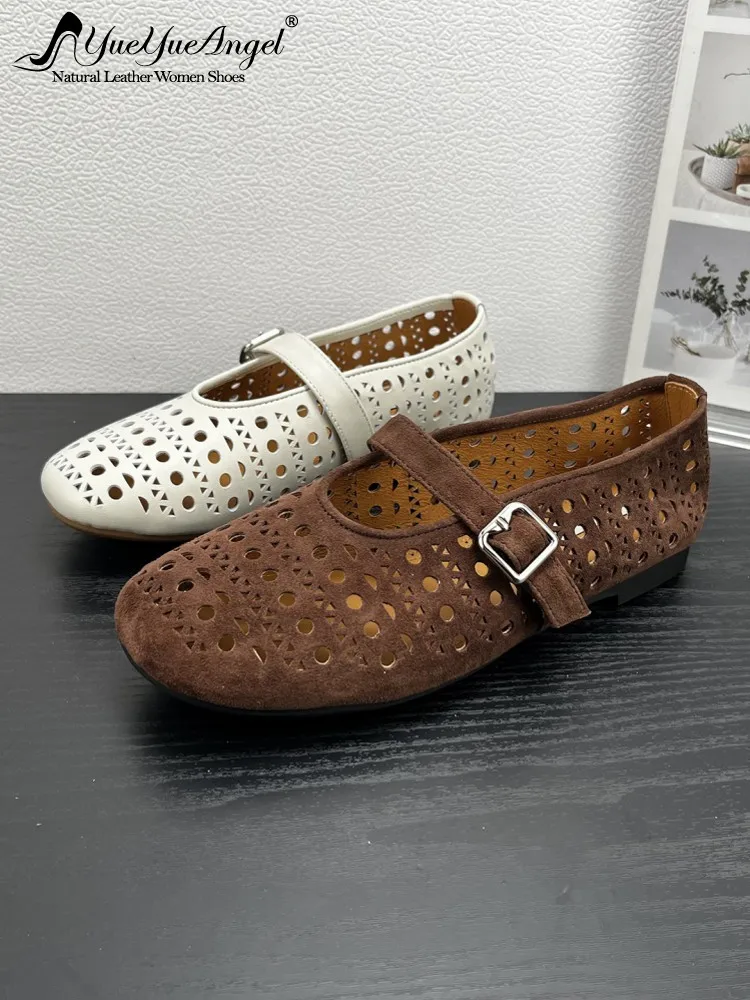 Women Summer Breathable Hollow Out Shoes Round Toe Low Heels Buckle Strap Genuine Leather Shoes Ladies Comfortable Shallow Pumps
Women Summer Breathable Hollow Out Shoes Round Toe Low Heels Buckle Strap Genuine Leather Shoes Ladies Comfortable Shallow Pumps