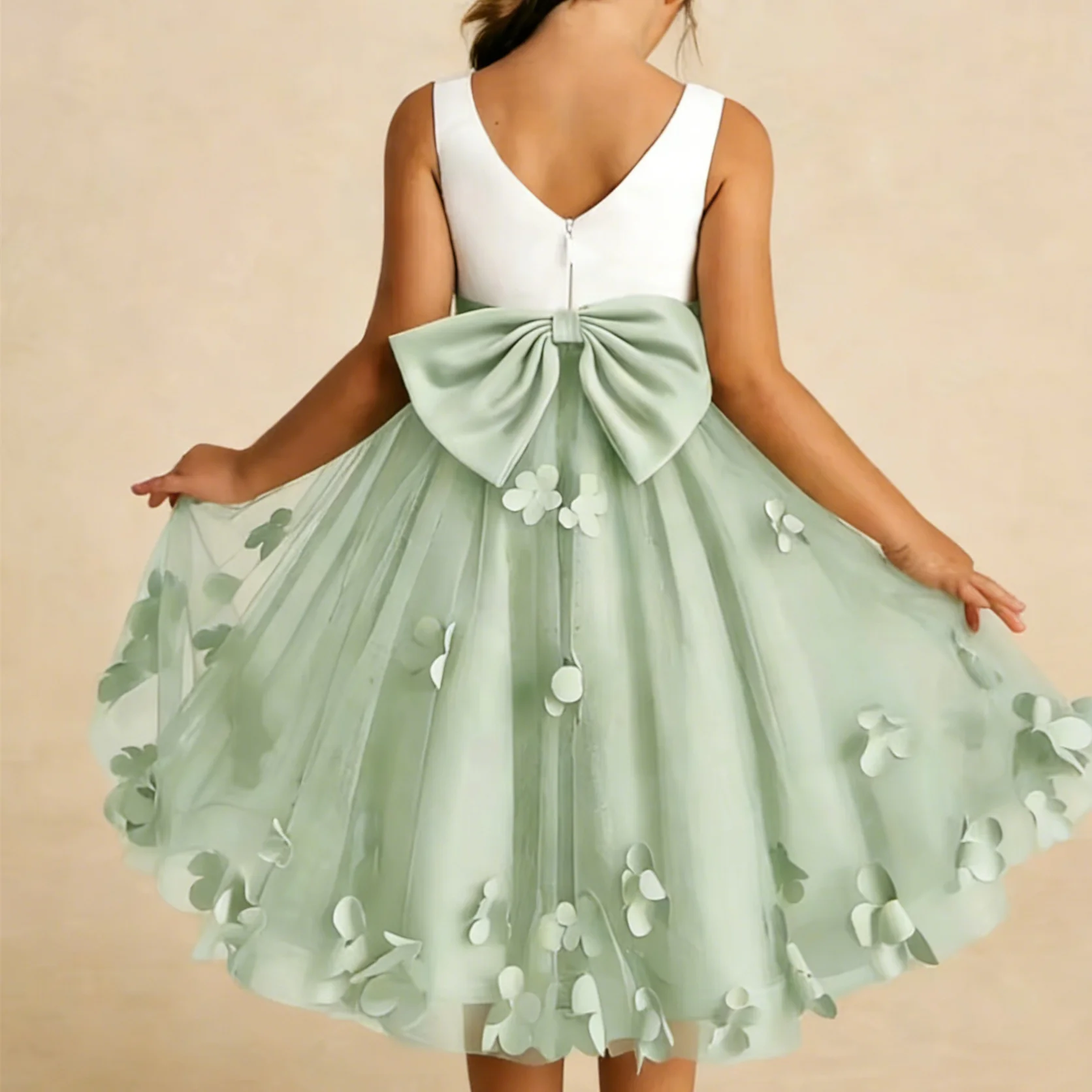 Customized Flower Girl Dress for Wedding Appliques Bow High Waist Floor Length Elegant Kids Birthday First Communion Gown
Customized Flower Girl Dress for Wedding Appliques Bow High Waist Floor Length Elegant Kids Birthday First Communion Gown