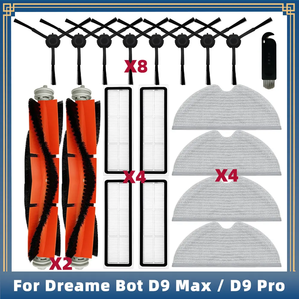 Compatible For Dreame Bot D9 Max / D9 Pro / D9 Mistral / D9 Mistral Pro Spare Parts Accessories Main Side Brush Hepa Filter Mop
Compatible For Dreame Bot D9 Max / D9 Pro / D9 Mistral / D9 Mistral Pro Spare Parts Accessories Main Side Brush Hepa Filter Mop