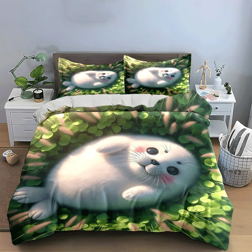"Adorable Seal-Themed Relaxation Set" Exquisite three-piece bedding set gift for kids and adults
"Adorable Seal-Themed Relaxation Set" Exquisite three-piece bedding set gift for kids and adults
