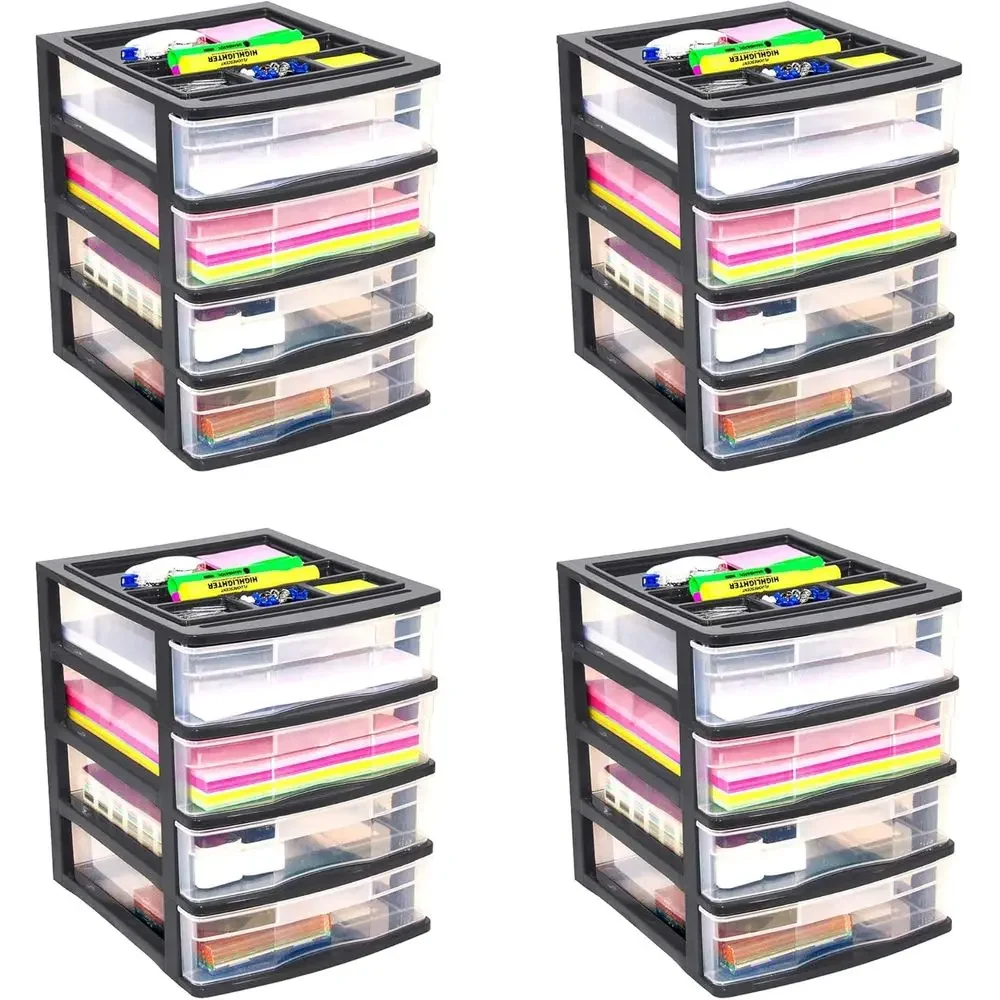 4-Piece Desktop & Countertop Organizer Set with Clear Lid for Office and School Supplies, Black
4-Piece Desktop & Countertop Organizer Set with Clear Lid for Office and School Supplies, Black