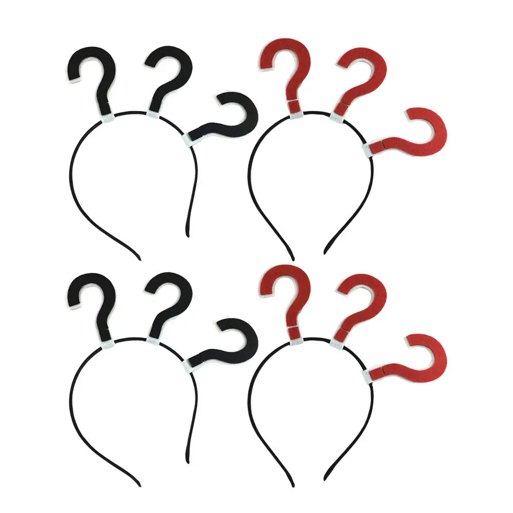 4Pcs Creative Question Mark Headwear Funny Hair Accessory for Festival Party Birthday Celebration Unique Headdress Red Black
4Pcs Creative Question Mark Headwear Funny Hair Accessory for Festival Party Birthday Celebration Unique Headdress Red Black