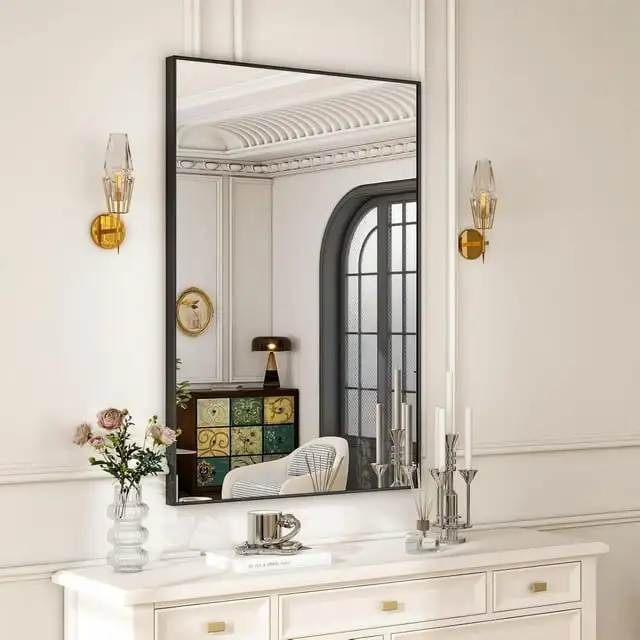 Lumora 28"x 20.3" Rectangular Bathroom Mirror with Aluminium Alloy Frame Wall mirror, Black
Lumora 28"x 20.3" Rectangular Bathroom Mirror with Aluminium Alloy Frame Wall mirror, Black