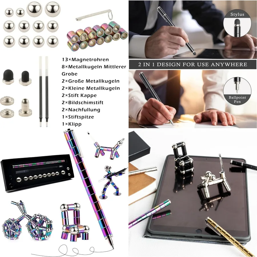 Магнитная ручка Fidget Pen для подростков и взрослых, многофункциональная деформируемая металлическая ручка для письма с магнитными функциями, идеальный стресс R
Магнитная ручка Fidget Pen для подростков и взрослых, многофункциональная деформируемая металлическая ручка для письма с магнитными функциями, идеальный стресс R