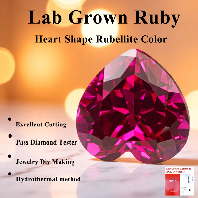 Lab Grown Ruby Heart Shape Rubellite Color VVS1 for Charms DIY Jewelry Making Necklace Material Selectable Certificate lab
Lab Grown Ruby Heart Shape Rubellite Color VVS1 for Charms DIY Jewelry Making Necklace Material Selectable Certificate lab