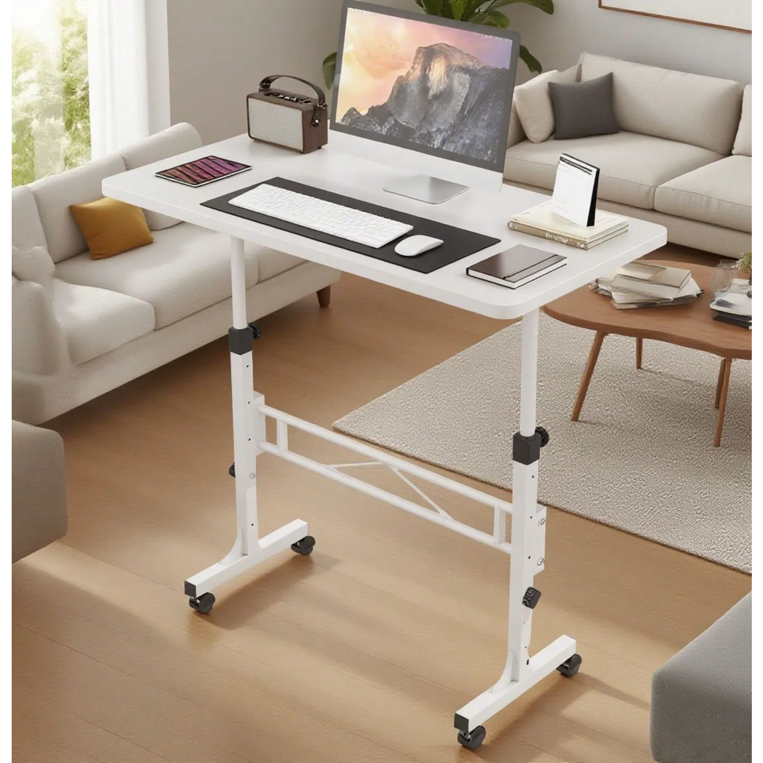 Small Standing Desk Adjustable Height,Portable Laptop Mobile Desk With Wheels,Rolling Computer Sit Stand Table Home
Small Standing Desk Adjustable Height,Portable Laptop Mobile Desk With Wheels,Rolling Computer Sit Stand Table Home