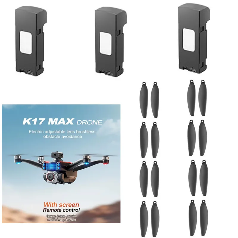 K17 MAX K17MAX Obstacle Avoidance Remote Control RC Drone Quadcopter Spare Parts Accessories 3.7V 1800Mah Battery/USB/Propeller
K17 MAX K17MAX Obstacle Avoidance Remote Control RC Drone Quadcopter Spare Parts Accessories 3.7V 1800Mah Battery/USB/Propeller