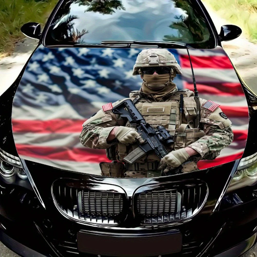 Виниловые обертывания для автомобилей с графическим рисунком «Звезда-Спангапин-хранитель», наклейки на капот автомобиля, показывающие очарование американских солдат.
Виниловые обертывания для автомобилей с графическим рисунком «Звезда-Спангапин-хранитель», наклейки на капот автомобиля, показывающие очарование американских солдат.