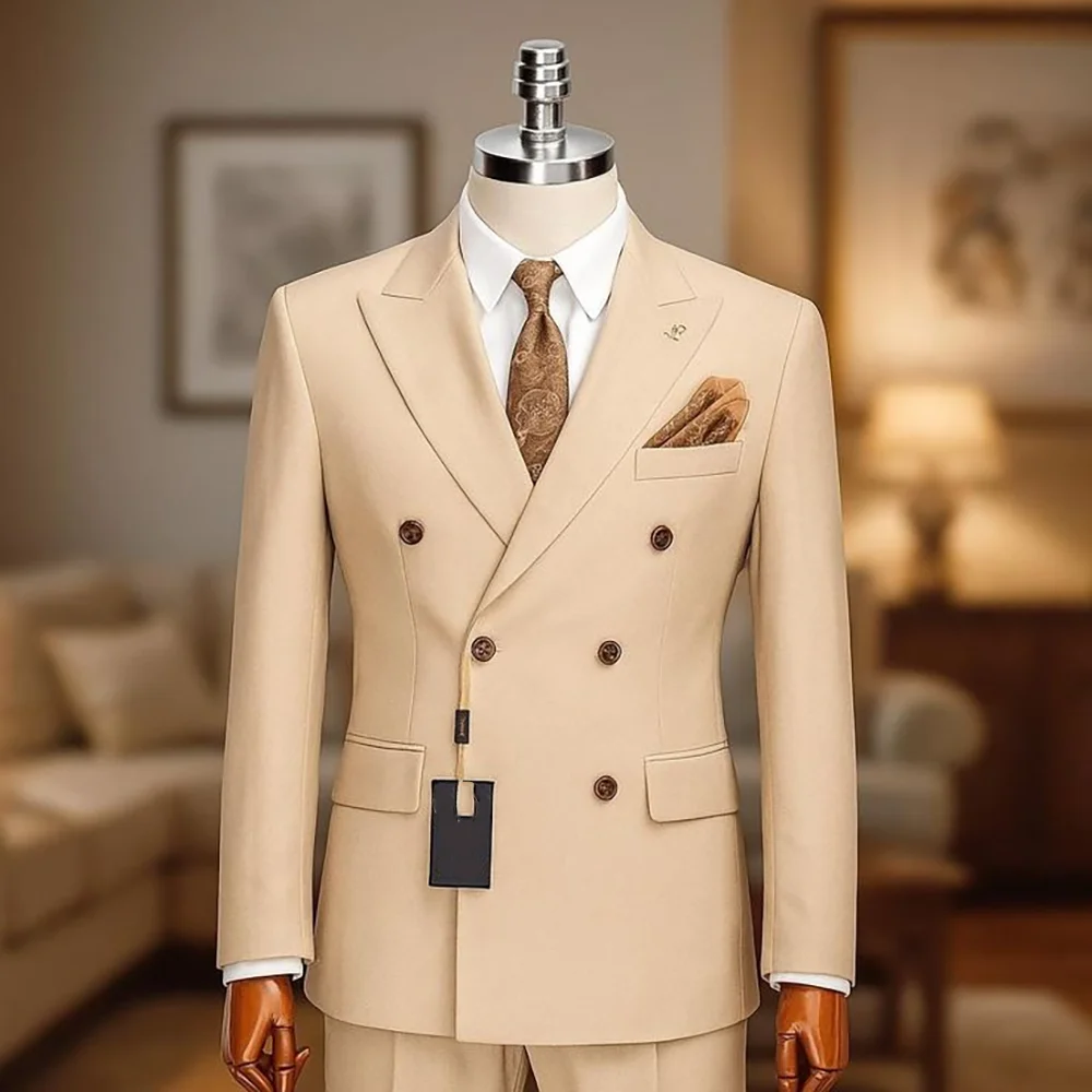 Gentle Double Breasted Peaked Lapel Men Suits 2 pieces (Jacket+Pants) Wedding Evening Party Sets Formal Event Suits
Gentle Double Breasted Peaked Lapel Men Suits 2 pieces (Jacket+Pants) Wedding Evening Party Sets Formal Event Suits