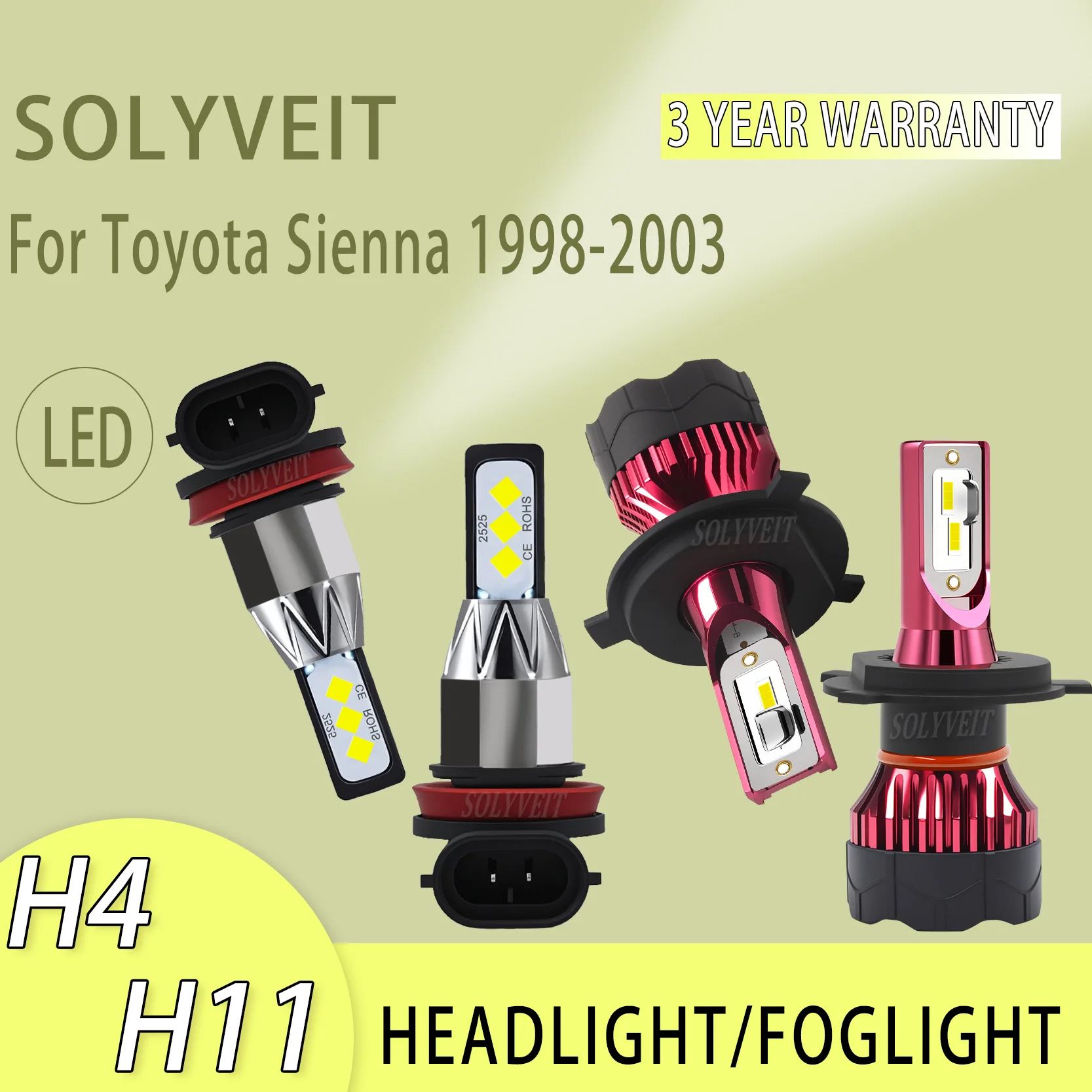 Clear Beam waterproof IP67 Tool-Free Installation H4 H11 LED HEADLIGHT FOGLIGHT FOR Toyota Sienna 1998 1999 2000 2001 2002 2003
Clear Beam waterproof IP67 Tool-Free Installation H4 H11 LED HEADLIGHT FOGLIGHT FOR Toyota Sienna 1998 1999 2000 2001 2002 2003