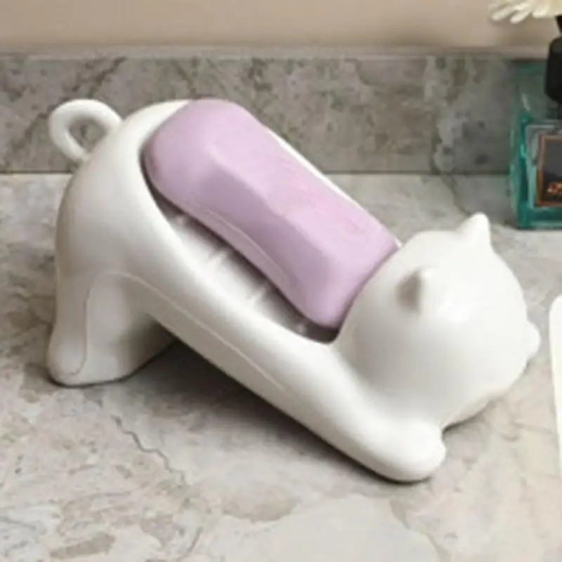 Cartoon cat plastic soap box white drain soap rack wash sponge rack for home bathroom outdoor travel soap storage drain
Cartoon cat plastic soap box white drain soap rack wash sponge rack for home bathroom outdoor travel soap storage drain