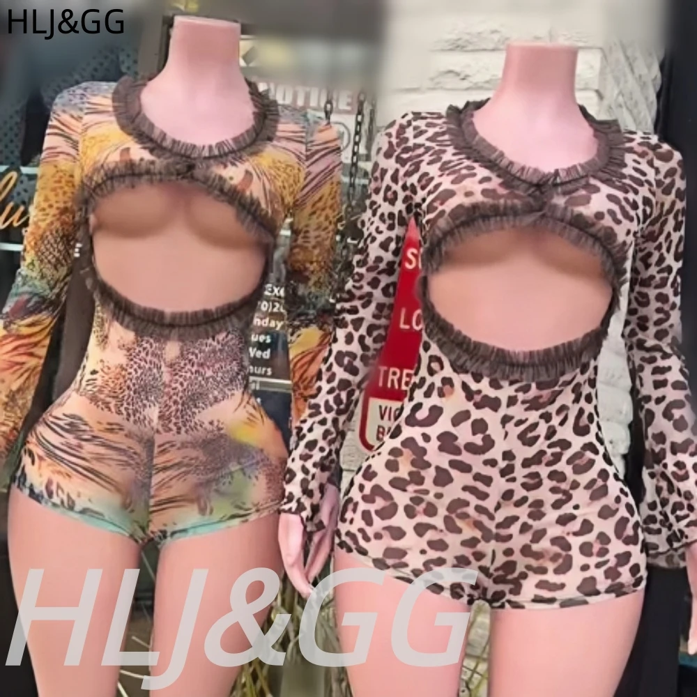 HLJ&GG Sexy Leopard Print Lace Spliced Hollow Bodycon One Piece Rompers Women Deep V Long Sleeve Jumpsuits Fashion Streetwear
HLJ&GG Sexy Leopard Print Lace Spliced Hollow Bodycon One Piece Rompers Women Deep V Long Sleeve Jumpsuits Fashion Streetwear