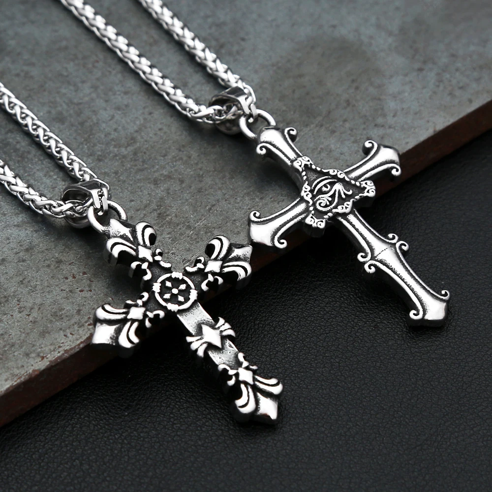 Fashion Vintage 316L Stainless Steel Cross Pendant Necklaces For Men Women Punk Hip Hop Amulet Jewelry Religious Gifts Wholesale
Fashion Vintage 316L Stainless Steel Cross Pendant Necklaces For Men Women Punk Hip Hop Amulet Jewelry Religious Gifts Wholesale