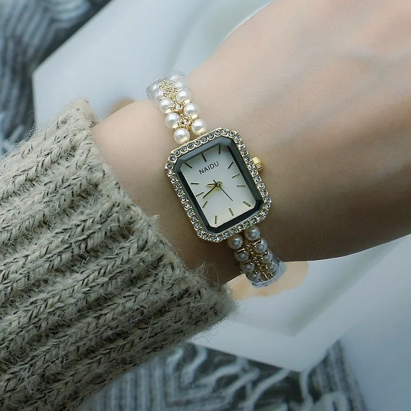Fashion Square Women Quartz Watch Elegant Imitation Pearls Strap Wrist Watches for Girls Clock Reloj Mujer Dropshipping
Fashion Square Women Quartz Watch Elegant Imitation Pearls Strap Wrist Watches for Girls Clock Reloj Mujer Dropshipping