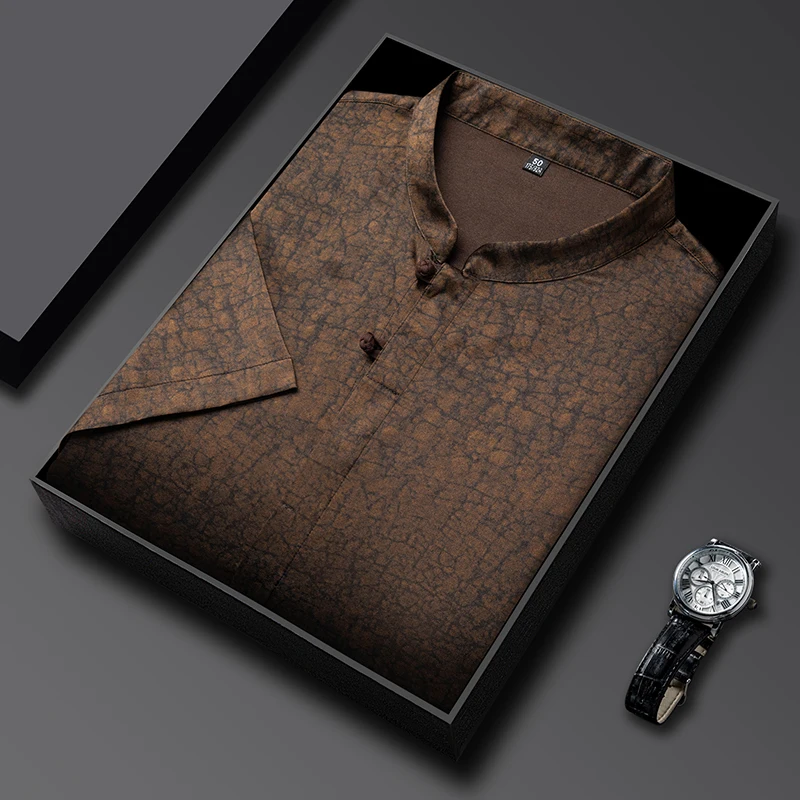Crack Gambiered Canton Gauze Shirts For Men Short Sleeved Frog Summer Quality Silk Coolness Lightweight Casual Camisas De Hombre
Crack Gambiered Canton Gauze Shirts For Men Short Sleeved Frog Summer Quality Silk Coolness Lightweight Casual Camisas De Hombre