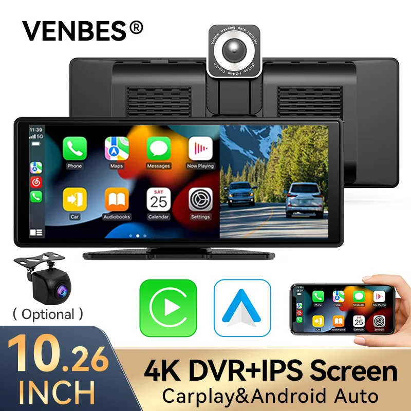 VENBES Universal 10.26'' Car Radio Carplay Android Auto Build-in DVR Car Multimedia Player Mirrorlink
VENBES Universal 10.26'' Car Radio Carplay Android Auto Build-in DVR Car Multimedia Player Mirrorlink