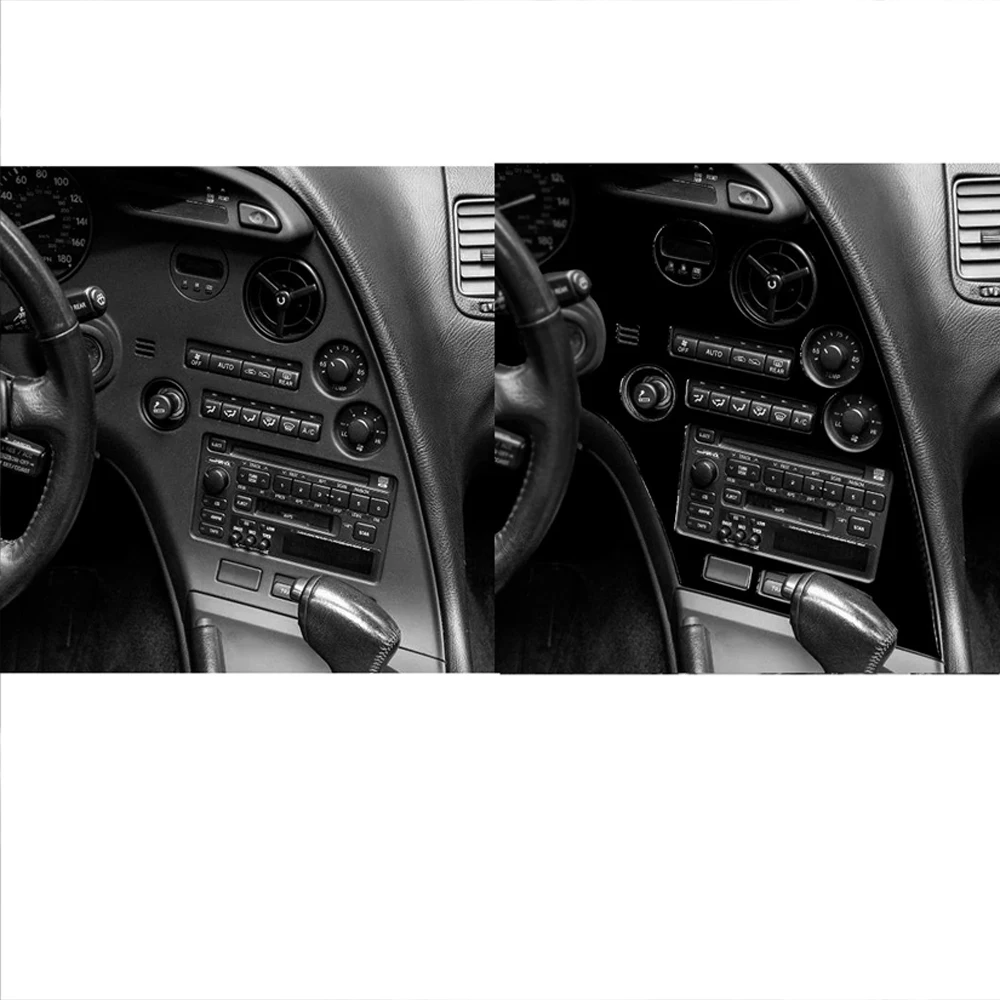 For Toyota Supra A80 MK4 Turbo 1993-1999 Piano Black Central Console AC Air Vent Radio CD Panel Trim Set Car Accessories Sticker
For Toyota Supra A80 MK4 Turbo 1993-1999 Piano Black Central Console AC Air Vent Radio CD Panel Trim Set Car Accessories Sticker