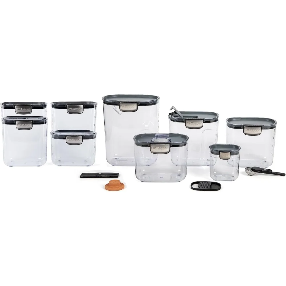 Airtight Food Storage Container Set – Clear Plastic Flour and Sugar Canister Set with Magnetic Accessories for Kitchen
Airtight Food Storage Container Set – Clear Plastic Flour and Sugar Canister Set with Magnetic Accessories for Kitchen