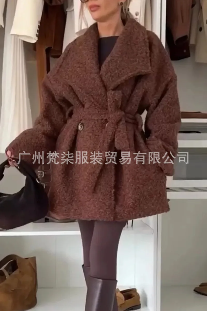 2025 New Fashion Button Lace-up Woolen Coat Women Winter Casual Loose Solid Color Lapel Long Sleeve Pocket Jacket For Women
2025 New Fashion Button Lace-up Woolen Coat Women Winter Casual Loose Solid Color Lapel Long Sleeve Pocket Jacket For Women