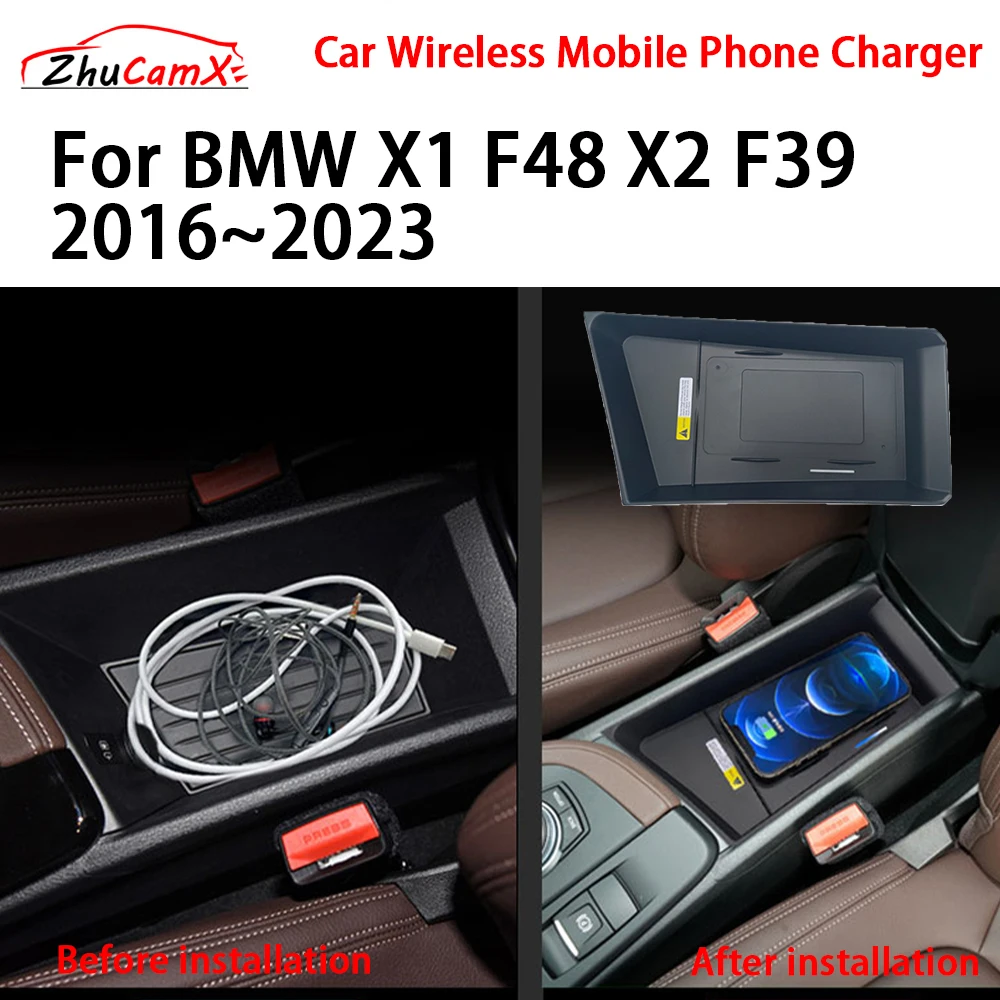 Car Wireless Mobile Phone Charger Center Console Storage QI 18W iPhone fast charge for BMW X1 F48 X2 F39 2016~2023
Car Wireless Mobile Phone Charger Center Console Storage QI 18W iPhone fast charge for BMW X1 F48 X2 F39 2016~2023
